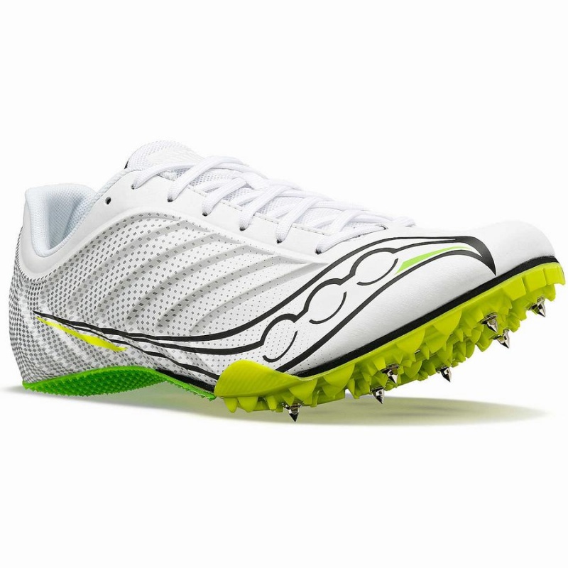 Spikes Atletismo Saucony Spitfire 5 Feminino Branco Verdes | Portugal S09652-K97