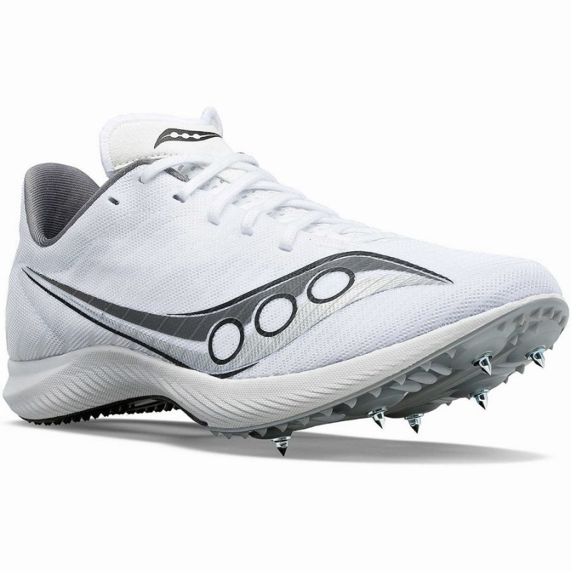 Spikes Atletismo Saucony Velocity MP Feminino Branco Prateadas | Portugal S38970-U40