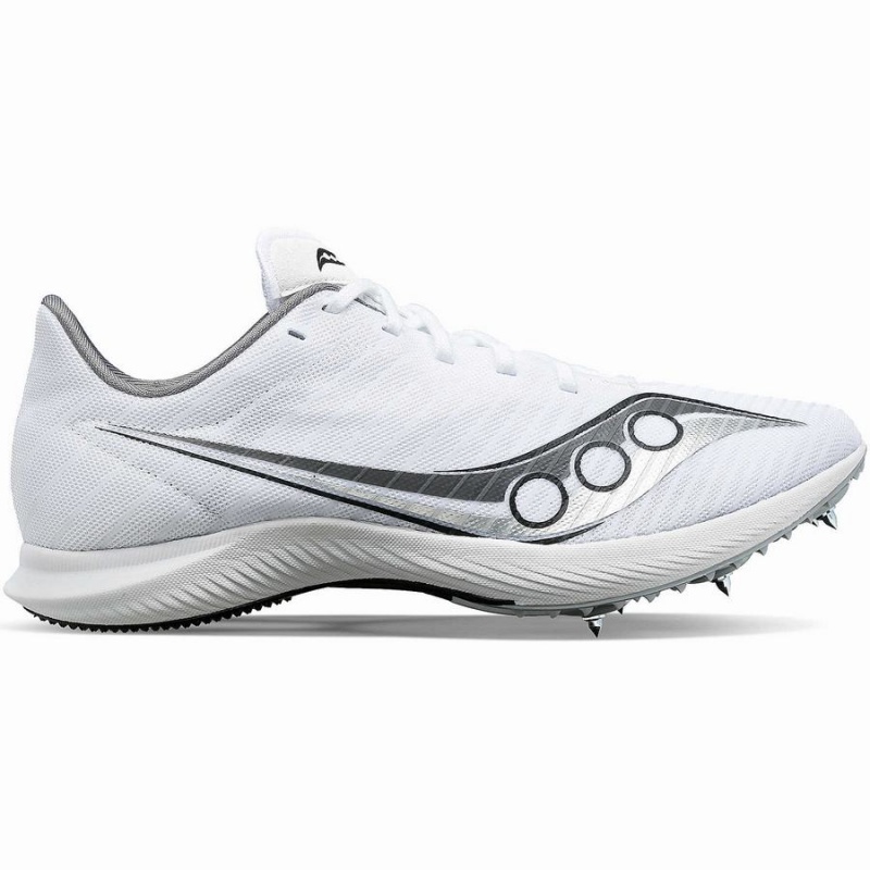 Spikes Atletismo Saucony Velocity MP Feminino Branco Prateadas | Portugal S38970-U40