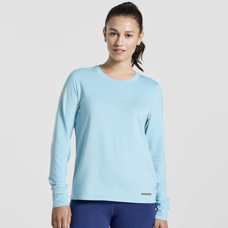 Tops Saucony Boulder Baselayer Feminino Azuis | Portugal S23870-B78