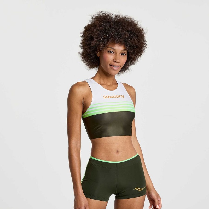 Tops Saucony Elite Crop Feminino Umbra | Portugal S67594-Q07