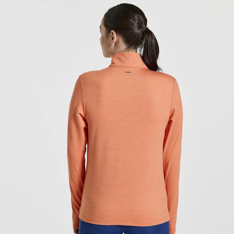 Tops Saucony Solstice 1/4 Zip Feminino Laranja | Portugal S45169-X89