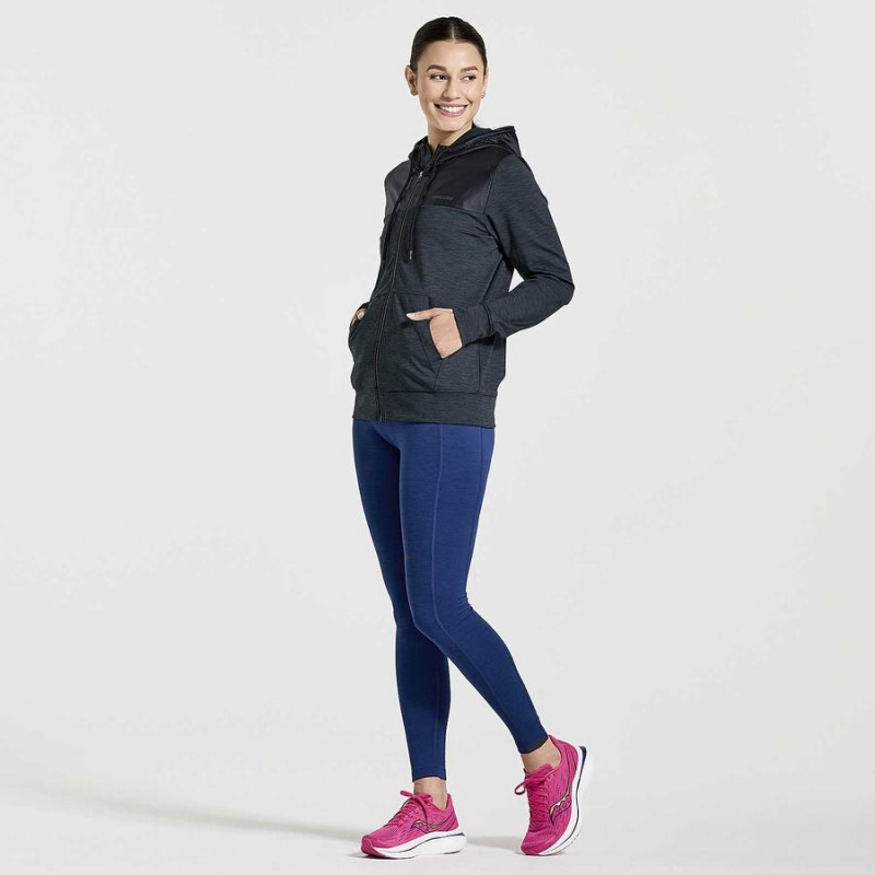 Tops Saucony Solstice Zip Hoody Feminino Pretas | Portugal S58437-H60