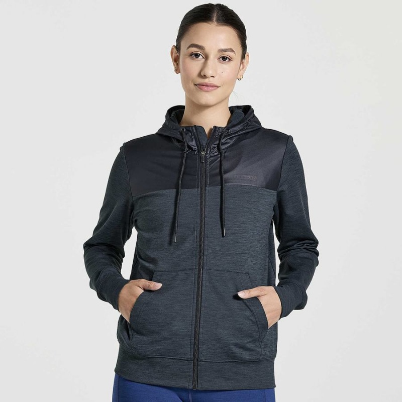 Tops Saucony Solstice Zip Hoody Feminino Pretas | Portugal S58437-H60