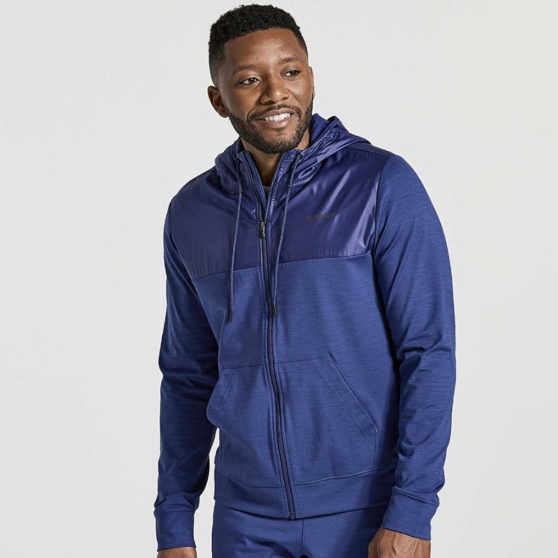 Tops Saucony Solstice Zip Hoody Masculino Azul Marinho | Portugal S16285-Z34