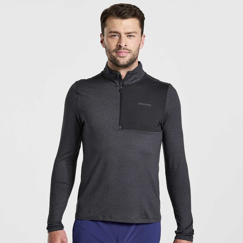 Tops Saucony Sunday 1/4 Zip Masculino Pretas | Portugal S32740-H48